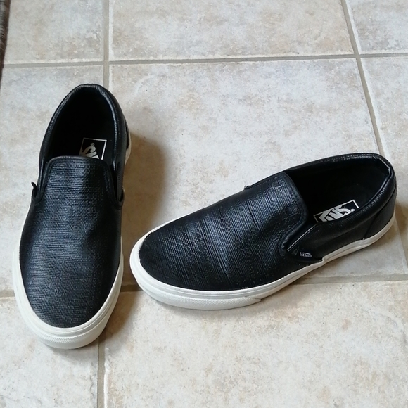 VANS Off the Wall Black Slip Ons Size 8 - Picture 6 of 15